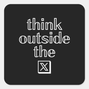 Pegatina Cuadrada Pensar Fuera Del Clever X