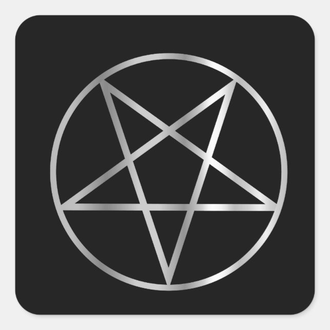 Pegatina Cuadrada Pentáculo- Símbolo religioso del satanismo (Anverso)