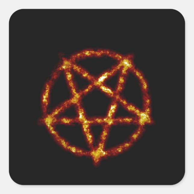 Pegatina Cuadrada pentagrama (Anverso)