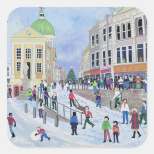 Pegatina Cuadrada Penzance de Market Jew Street