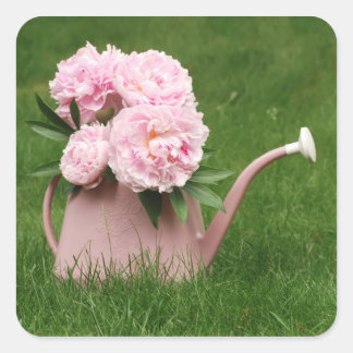 Pegatina Cuadrada Peony Bouquet