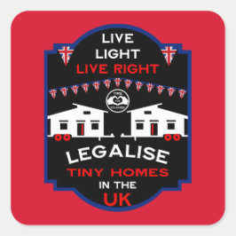 Pegatina Cuadrada Pequeña Casa Reino Unido