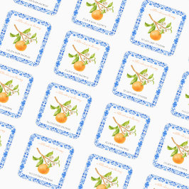 Pegatina Cuadrada Pequeña Cuidad | Clementines & Tiles Baby Shower