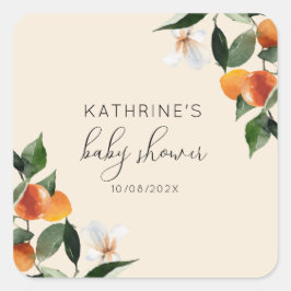 Pegatina Cuadrada pequeña ducha de bebé cutáneo