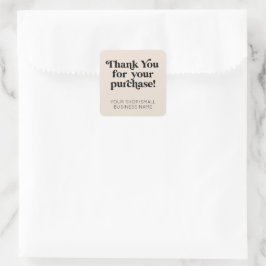Pegatina Cuadrada Pequeña Empresa Gracias Por Su Compra Personalizad