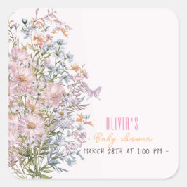 Pegatina Cuadrada Pequeña flor silvestre en flor #3