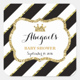 Pegatina Cuadrada Pequeña Princesa Pegatina, negra, falsa Purpurina