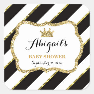 Pegatina Cuadrada Pequeña Princesa Pegatina, negra, falsa Purpurina