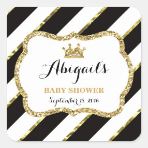 Pegatina Cuadrada Pequeña Princesa Pegatina, negra, falsa Purpurina