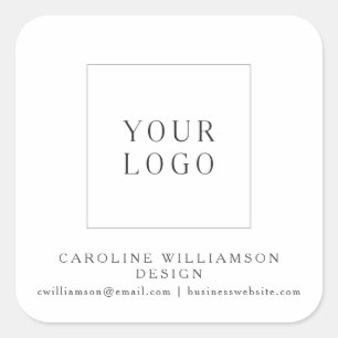 Pegatina Cuadrada Pequeña tienda de embalaje de logotipo personaliza