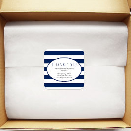 Pegatina Cuadrada Pequeñas empresas gracias a la moderna franja nava