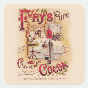 Pegatina Cuadrada Pequeño cacao de capucha roja