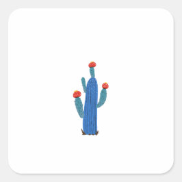 Pegatina Cuadrada Pequeño cactus