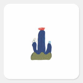 Pegatina Cuadrada Pequeño cactus