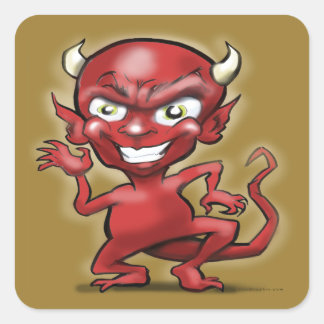 Pegatina Cuadrada Pequeño diablo