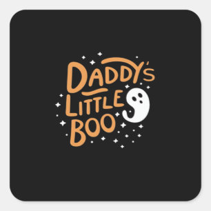 Pegatina Cuadrada Pequeño novio de papá, feliz Halloween