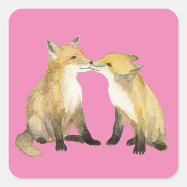 Pegatina Cuadrada Pequeño Vixens (Anverso)