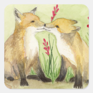 Pegatina Cuadrada Pequeño Vixens