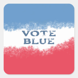 Pegatina Cuadrada Pequeño voto patriótico azul político