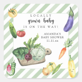 Pegatina Cuadrada Pequeños agricultores locales comercializan Baby S