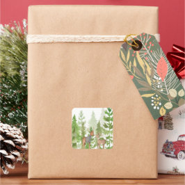 Pegatina Cuadrada Pequeños bebés vendidos en bosques de bosques