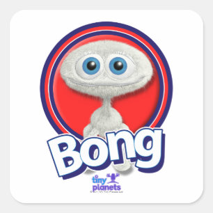 Pegatina Cuadrada Pequeños Planetas Bong - ¿Qué?
