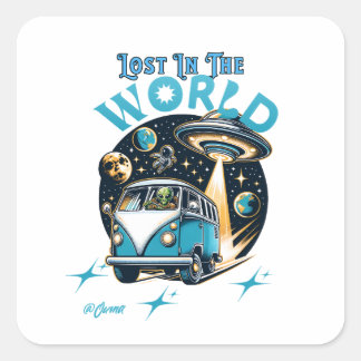 Pegatina Cuadrada Perderse en la palabra con esta maravillosamente h