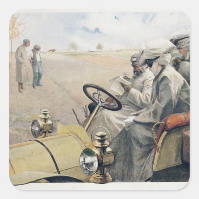 Pegatina Cuadrada ¡Perdido! (Anverso)