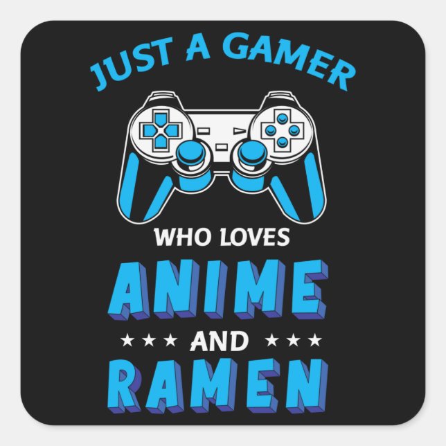Pegatina Cuadrada Perfect Anime, Video Games & Ramen (Anverso)