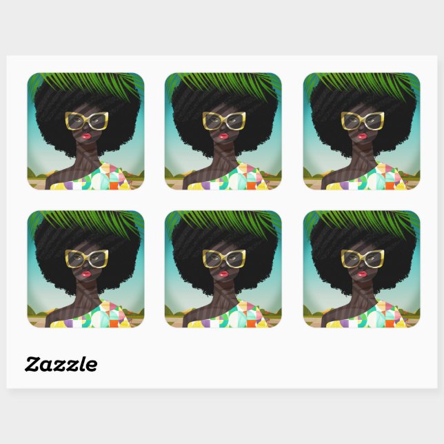 Pegatina Cuadrada Perfectly Palm Springs (Hoja)