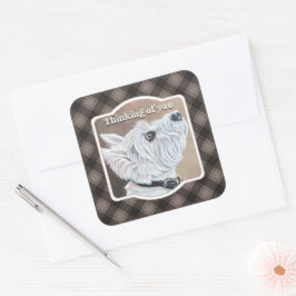 Pegatina Cuadrada Perfil B de Westie