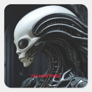 Pegatina Cuadrada Perfil de alienación espacial