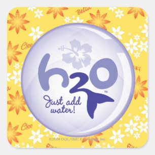 Pegatina Cuadrada Perfil de nombre amarillo