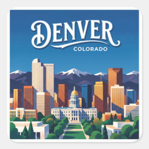 Pegatina Cuadrada Perfiles de Denver Colorado