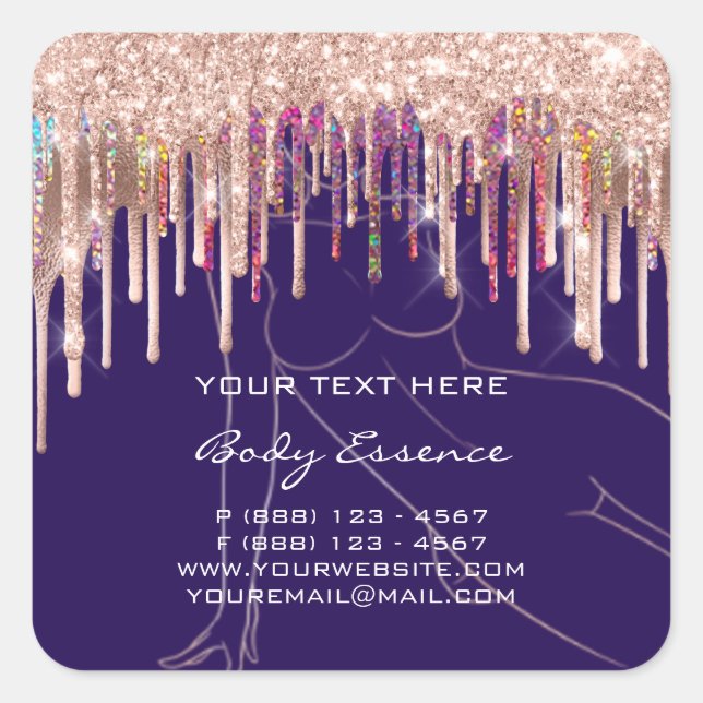 Pegatina Cuadrada Perforación del cuerpo del jabón Balm Marina Azul  (Anverso)