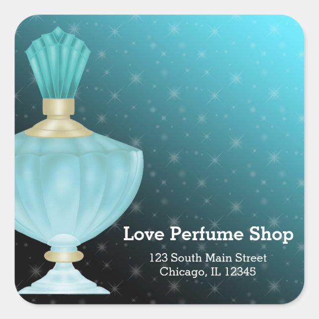 Pegatina Cuadrada Perfume (Anverso)