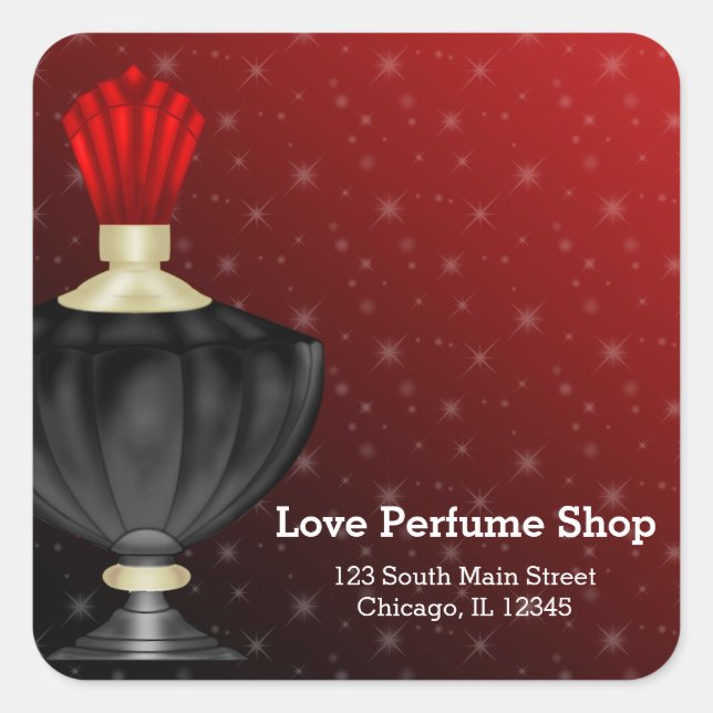 Pegatina Cuadrada Perfume (Anverso)