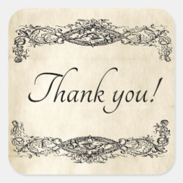 Pegatina Cuadrada Pergamino de trabajo Viejo Viejo Desplazamiento de