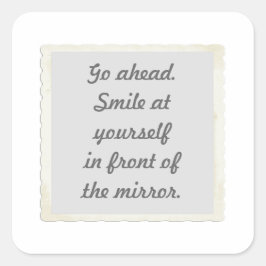 Pegatina Cuadrada Permiso para sonreír a sus pegatinas