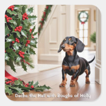 Perrito salchicha divertido de Navidad