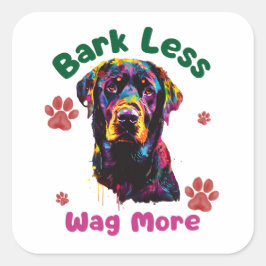 Pegatina Cuadrada Perro