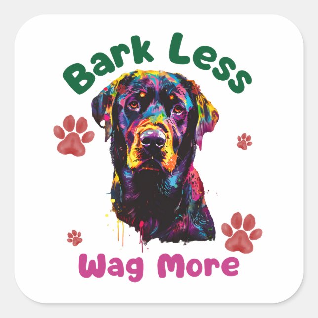 Pegatina Cuadrada Perro (Anverso)