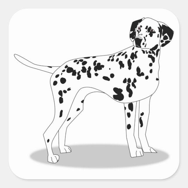 Pegatina Cuadrada Perro (Anverso)
