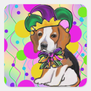Pegatina Cuadrada Perro Beagle