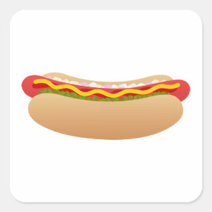 Pegatina Cuadrada Perro caliente