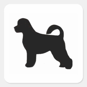 Pegatina Cuadrada perro de agua portugese silhouette.png