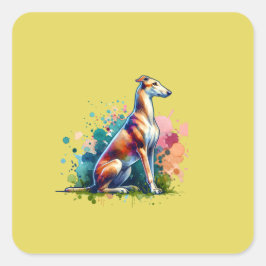 Pegatina Cuadrada Perro de Azawakh
