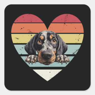 Pegatina Cuadrada Perro de cola de Bluetick