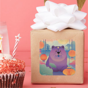 Pegatina Cuadrada Perro de mascota POLLY PLUM