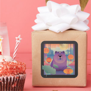 Pegatina Cuadrada Perro de mascota POLLY PLUM